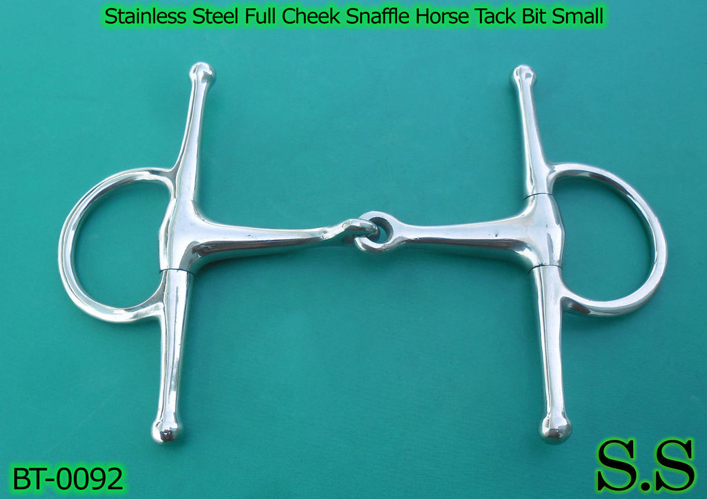 Stainless Steel Full Cheek Snaffle Horse Tack Bit 4.5''