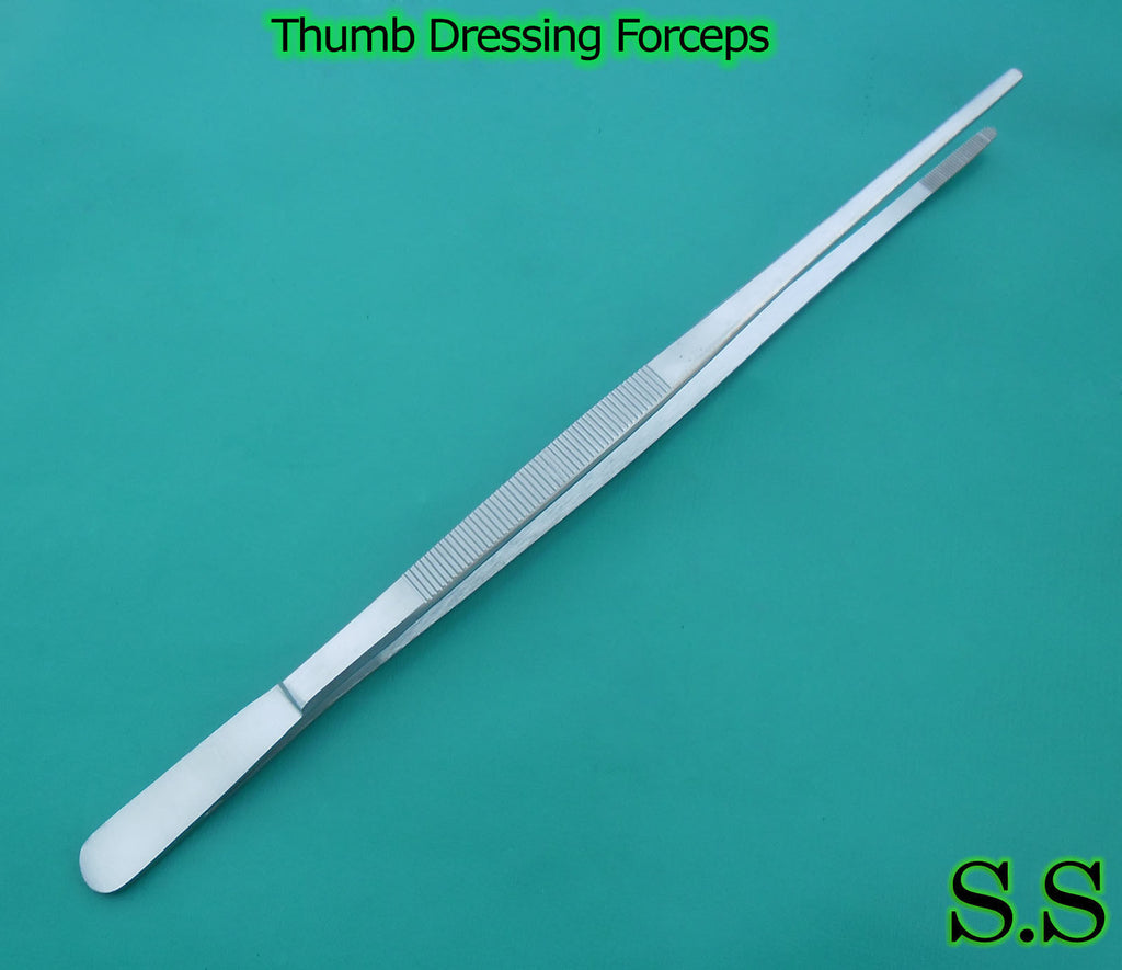 Thumb Dressing Forceps (TWEEZERS) 18" LONG in Stainless Steel